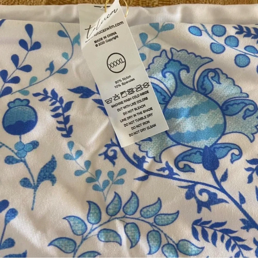 NWT Toluca Swim Floral Blue Women's‎ Swim Bottom Womens 4XL